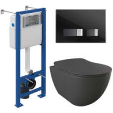 Унитаз подвесной с инсталляцией Creavit Free FE322-11AM00E-0000 (KC0903.01.0400E + S-IN-MZ-VECTOR + P-BU-MOV/Blg/Gl)