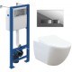 Унитаз подвесной с инсталляцией Creavit Free FE322-11CB00E-0000 (KC0903.02.0000E + S-IN-MZ-VECTOR + P-BU-ACT/Blg/Gl)