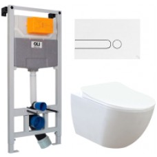 Унитаз подвесной с инсталляцией Creavit Free FE322-11CB00E-0000 + C0903.02.0000E + 099949+670001