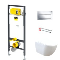 Унитаз подвесной с инсталляцией Creavit Free FE322-11CB00E-0000 + KC0903.02.0000E + 792824