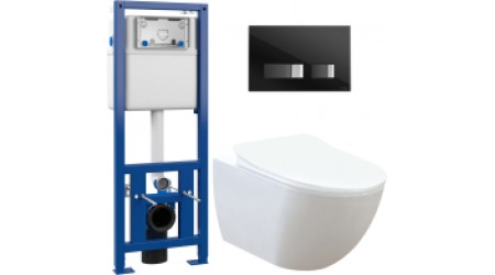 Унитаз подвесной с инсталляцией Creavit Free FE322-11CB00E-0000 + S-IN-MZ-LINK_PRO + P-BU-MOV/Blg/Gl