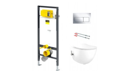 Унитаз подвесной с инсталляцией Creavit Free FE322-34CB00E-0002 + KC0903.02.0000E + 792824