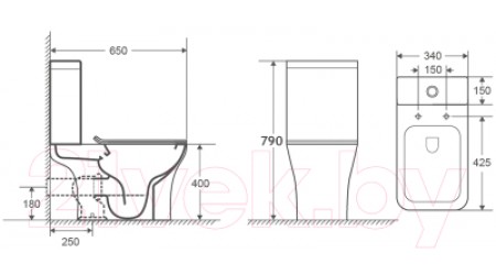 Унитаз напольный Azario Fretta Square AZ-5121-G (с сиденьем)