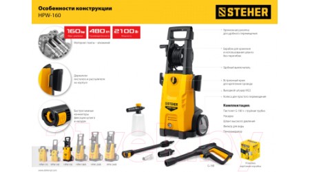 Мойка высокого давления Steher G-180 / HPW-160