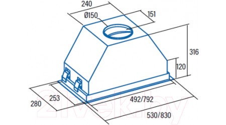Вытяжка скрытая Cata GCX 53 SD