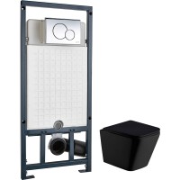 Унитаз подвесной с инсталляцией WeltWasser Gelbach 004 MT-BL + Marberg 507 RD