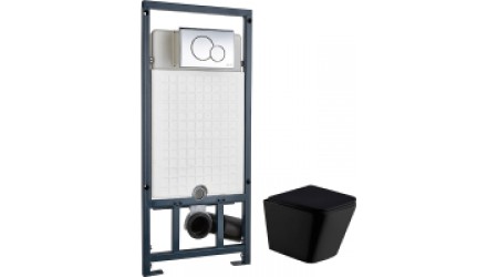 Унитаз подвесной с инсталляцией WeltWasser Gelbach 004 MT-BL + Marberg 507 RD