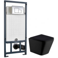 Унитаз подвесной с инсталляцией WeltWasser Gelbach 004 MT-BL + Marberg 507 SE