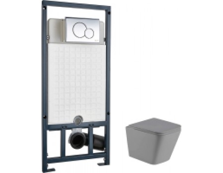 Унитаз подвесной с инсталляцией WeltWasser Gelbach 004 MT-GR + Marberg 507 RD