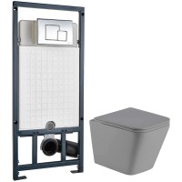 Унитаз подвесной с инсталляцией WeltWasser Gelbach 004 MT-GR + Marberg 507 SE