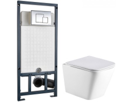 Унитаз подвесной с инсталляцией WeltWasser Gelbach 004 MT-WT + Marberg 507 SE