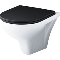 Унитаз подвесной AM.PM Gem C901700SCmb (с сиденьем, черный матовый)