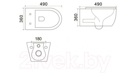 Унитаз подвесной Azario Geno AZ-2196D (с сиденьем)