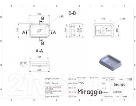 Умывальник Miraggio Georgia