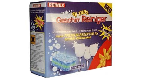 Таблетки для посудомоечных машин Reinex Geschirr-Reiniger UltraTabs: 2 в 1 (40шт)