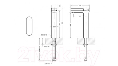 Смеситель Bravat Gina F165104C-A-ENG 