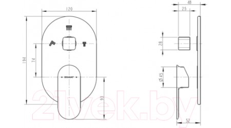 Корпус для скрытого монтажа Bravat Gina P69194C-ENG 