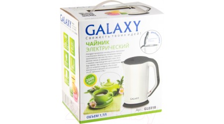 Электрочайник Galaxy GL 0318 (белый)