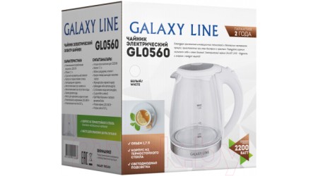 Электрочайник Galaxy GL 0560 (белый)