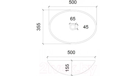 Умывальник Abber Glas AK2303 (прозрачный)