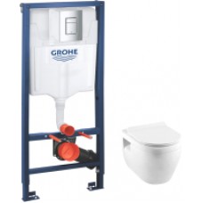 Унитаз подвесной с инсталляцией Aquanet Glide-W 210772 + 38772001