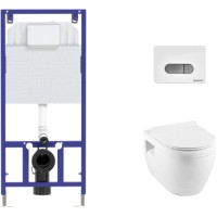 Унитаз подвесной с инсталляцией Aquanet Glide-W 210772 + Novum 525 040000 + D7 040037