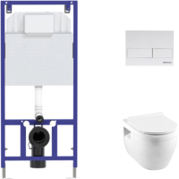Унитаз подвесной с инсталляцией Aquanet Glide-W 210772 + Novum 525 040000 + L4 040014