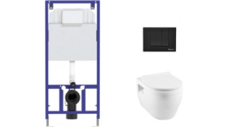 Унитаз подвесной с инсталляцией Aquanet Glide-W 210772 + Novum 525 040000 + S5 040045