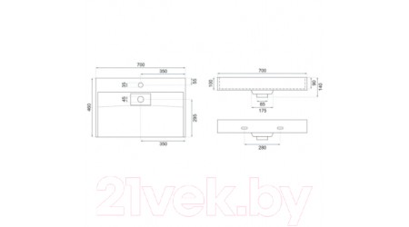 Умывальник REA Goya U8902