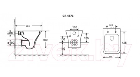 Унитаз подвесной Grossman GR-4476S (с сиденьем)