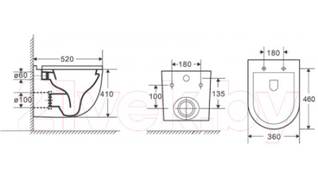 Унитаз подвесной Grossman GR-4483S (с сиденьем)
