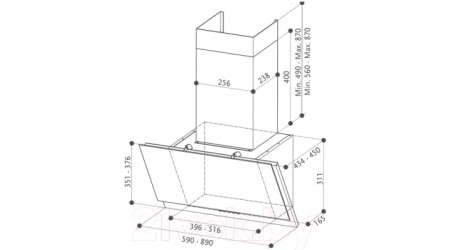 Вытяжка наклонная Faber Grexia Gres DG/BK A90 (330.0543.465)