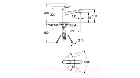 Смеситель GROHE Eurodisc Cosmopolitan 32257002 