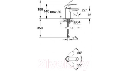 Смеситель GROHE Eurosmart Cosmopolitan 32824000 