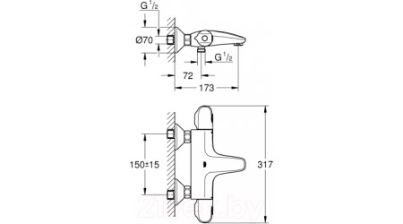 Смеситель GROHE Grohtherm 1000 New 34155003 