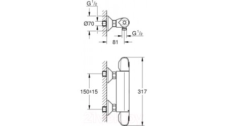 Смеситель GROHE Grohtherm 1000 New 34550000 