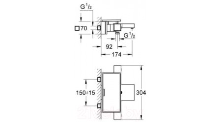 Смеситель GROHE Grohtherm Cube 34502000 