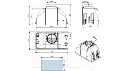 Вытяжка скрытая Falmec Gruppo Incasso Touch Vision 50