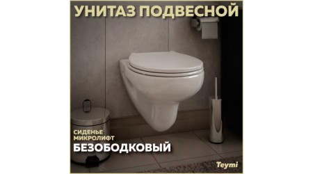Унитаз подвесной Teymi Hanna Pro / T40901 (с сиденьем)