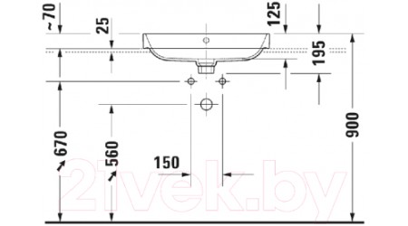 Умывальник Duravit Happy D.2 Plus (23606000001)