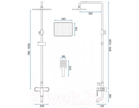 Душевая система REA Hass Matt Gold REA-B9972