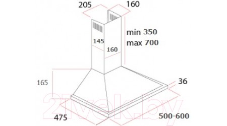 Вытяжка купольная Schtoff Haus 60 Slim (черный)