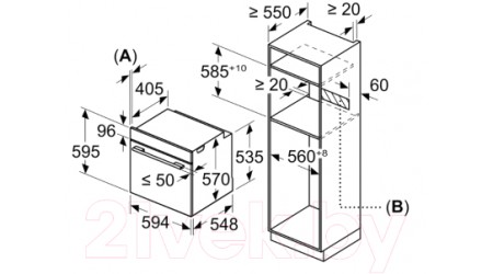 Электрический духовой шкаф Bosch HBA534BW0