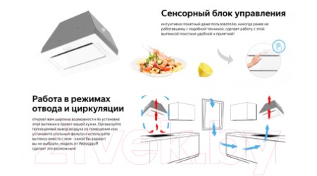 Вытяжка скрытая Weissgauff Heavy 600 Touch White Glass