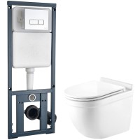 Унитаз подвесной с инсталляцией WeltWasser Heimbach 004 GL-WT + Marberg 410 SE