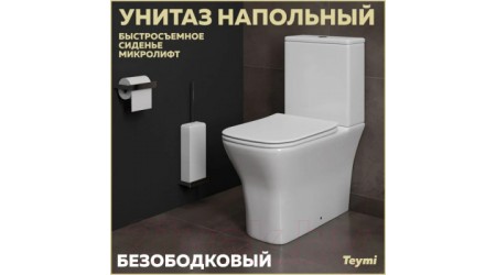 Унитаз напольный Teymi Helmi Pro / T40305 (с сиденьем)