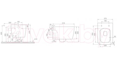 Унитаз подвесной CeraStyle Hera HC01706PH00 (белый, без сиденья)