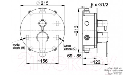Смеситель Armatura Hexa Ring 4029-410-00 