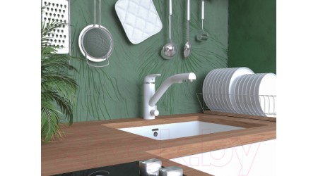 Смеситель Paulmark Hissen He213017-431 (белый матовый) 