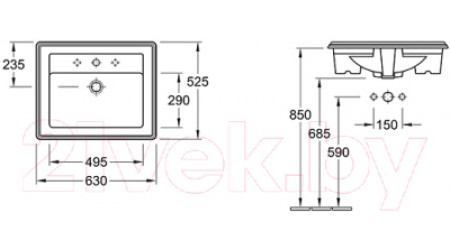 Умывальник Villeroy & Boch Hommage 7102-A1-R1